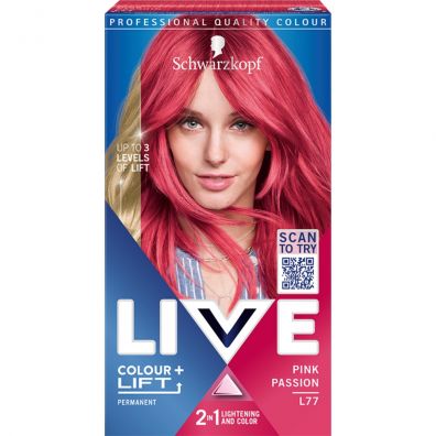 Schwarzkopf Live Colour + Lift rozjaniajca i koloryzujca farba do wosw L77 Pink Passion