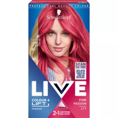 Schwarzkopf Live Colour + Lift rozja�niaj�ca i koloryzuj�ca farba do w�os�w L77 Pink Passion