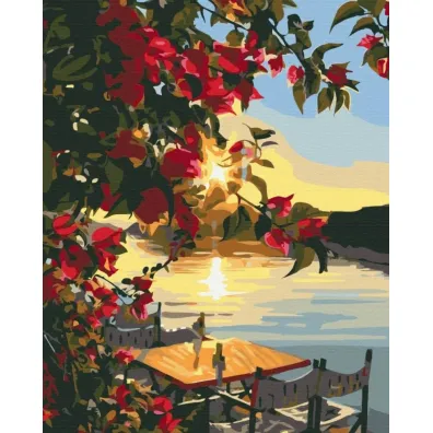 Brushme Malowanie po numerach - Zach�d s�o�ca na molo 40x50cm
