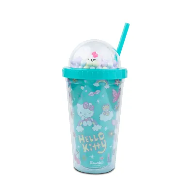 Patio Kubek z rurk� 450ml Hello Kitty Light Blue Pink