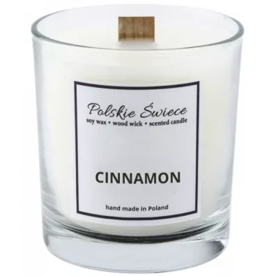 Polskie �wiece �wieca sojowa Cinnamon z drewnianym knotem 190 g