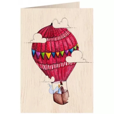 Cozywood Karnet drewniany C6 + koperta lub balon