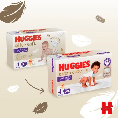 Huggies Pieluchomajtki Mega Pants 4 (9-14 kg) Extra Care 38 szt.
