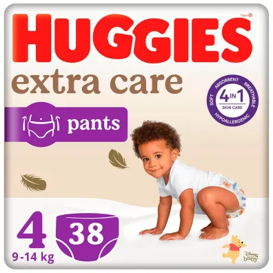 Huggies Pieluchomajtki Mega Pants 4 (9-14 kg) Extra Care 38 szt.