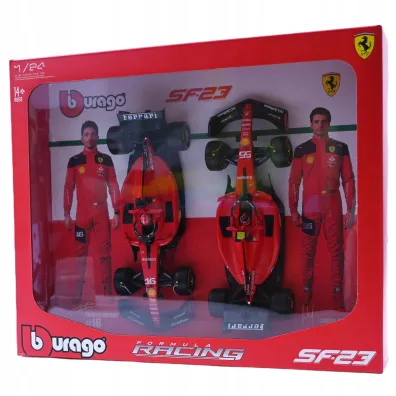 Bburago Model 1:24 Ferrari SF-23 Leclerc Sainz zestaw bolid�w F1 18-26817