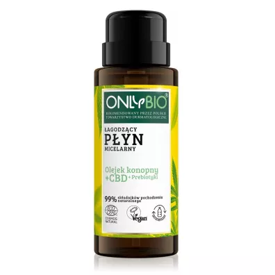 OnlyBio Olejek konopny + CBD + Priebiotyki �agodz�cy p�yn micelarny 300 ml