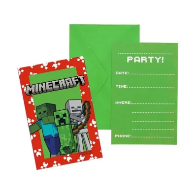 Procos Zaproszenia z kopertami Minecraft 6 szt.