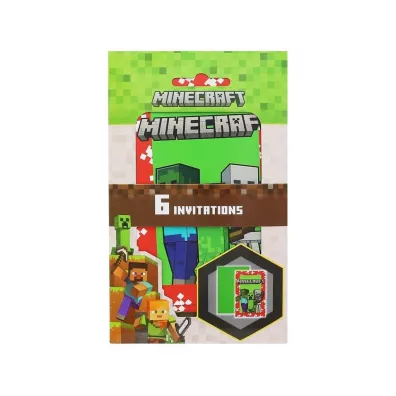 Godan Zaproszenia z kopertami Minecraft 6szt