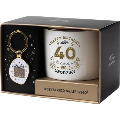 Be-Happy Gifts Zestaw prezentowy na 40 urodziny bia�o-z�oty