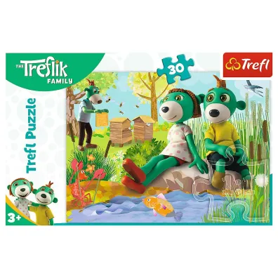 Puzzle 30 el. Trefliki nad stawem. Rodzina Treflik�w