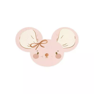 PartyDeco Serwetki Myszki jasny r�owe 16x10cm