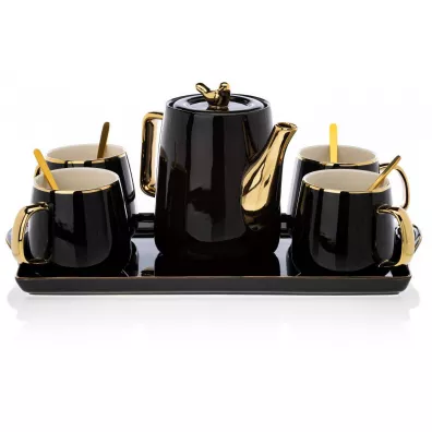 HowHomely Serwis kawowy Noah Black Gold