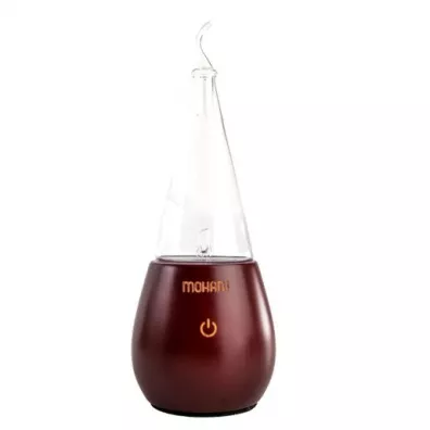 Mohani Nebulizator - dyfuzor olejkw eterycznych  - ciemne drewno, szklany stoek