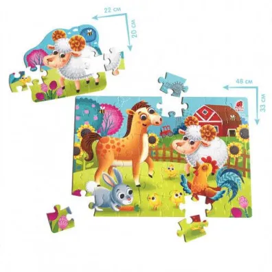 Puzzle maxi 2w1 (12+48 el.) Farma Roter Kafer