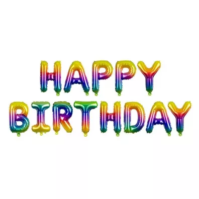 PartyDeco Balon foliowy Happy Birthday tczowy 340x35cm