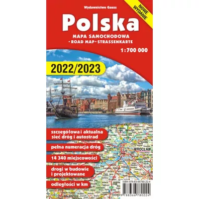 Polska. Mapa samochodowa w skali 1:700 000