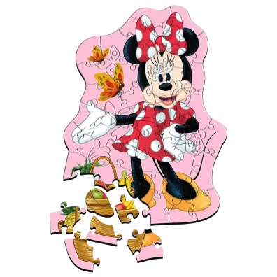 Puzzle drewniane 50 el. Weso�a Minnie Trefl