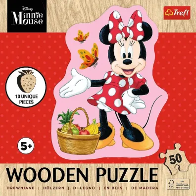 Puzzle drewniane 50 el. Weso�a Minnie Trefl