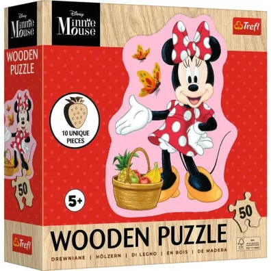 Puzzle drewniane 50 el. Weso�a Minnie Trefl
