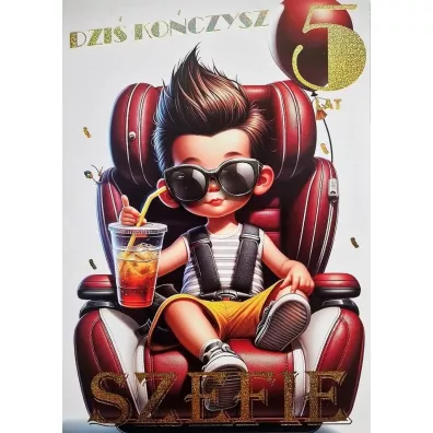Yeku Karnet 3K 5 urodziny szef (17,5x12,5cm) 3K 101