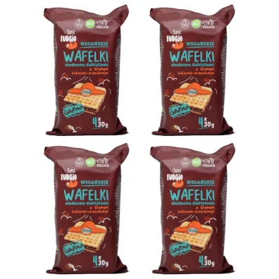 Super Fudgio Wafelki z kremem s�odzonym daktylem Zestaw 4 x 120 g Bio