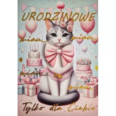 Yeku Karnet Urodziny Kotek 3K