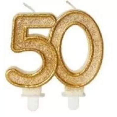 GoParty �wieczka urodzinowa 50 z�oty brokat