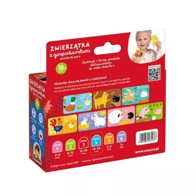 CzuCzu Zwierztka z gospodarstwa Puzzle do pary Bright Junior Media