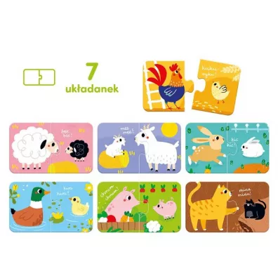 CzuCzu Zwierztka z gospodarstwa Puzzle do pary Bright Junior Media