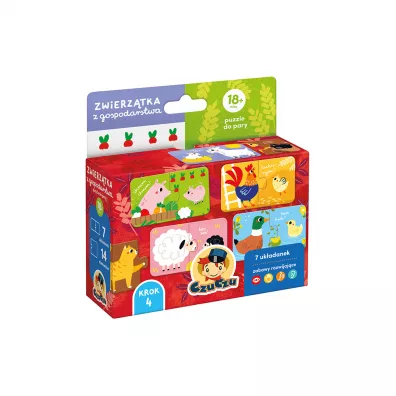 CzuCzu Zwierztka z gospodarstwa Puzzle do pary Bright Junior Media