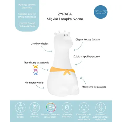 Rabbit&Friends Lampka �yrafa bia�a