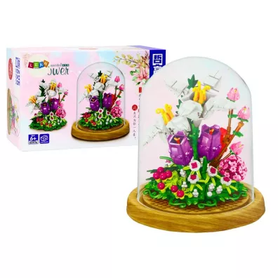 Klocki Kwiaty w gablotce 487el LeanToys