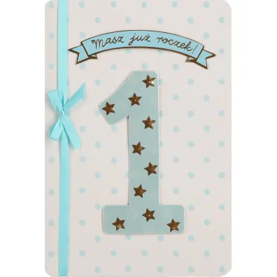Karnet okazjonalny B6 z kopert� 1 Urodziny PAN DRAGON HM200-3412