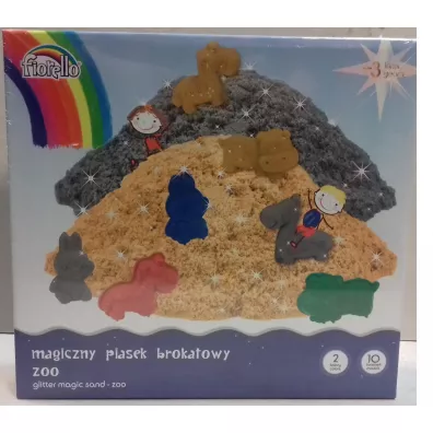 Piasek magiczny brokatowy 1000g foremki FIORELLO