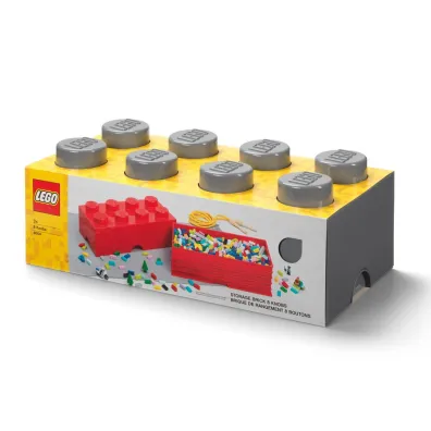 Pojemnik klocek LEGO Brick 8 Ciemnoszary