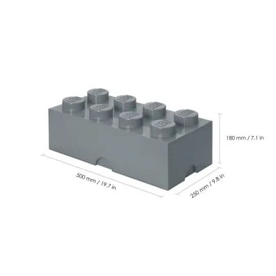 Pojemnik klocek LEGO Brick 8 Ciemnoszary