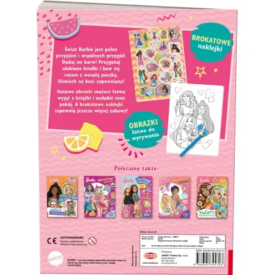 Barbie. Megakolorowanka. Brokatowe naklejki