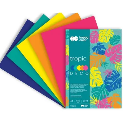Happy Color Blok Deco Tropic A4 20 arkuszy, 5 kolor�w, 170 g/m2 20 kartek