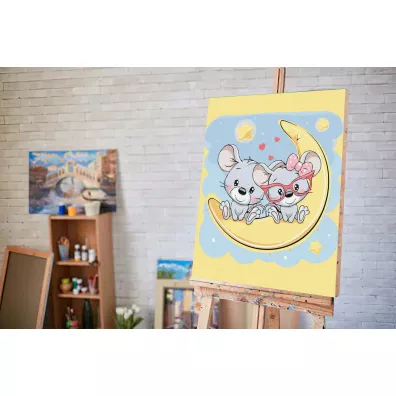 Twoje Hobby Malowanie po numerach - Myszki na ksi�ycu 40x50cm