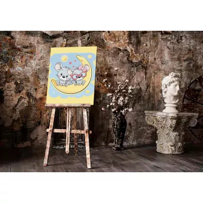Twoje Hobby Malowanie po numerach - Myszki na ksi�ycu 40x50cm