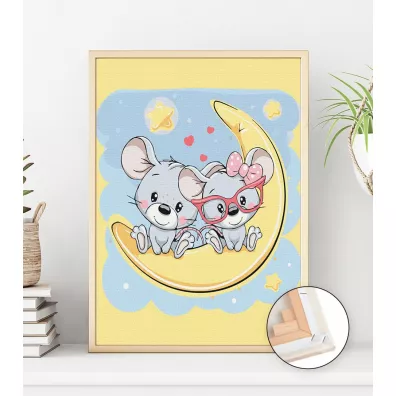 Twoje Hobby Malowanie po numerach - Myszki na ksi�ycu 40x50cm