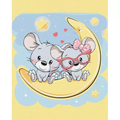 Twoje Hobby Malowanie po numerach - Myszki na ksi�ycu 40x50cm