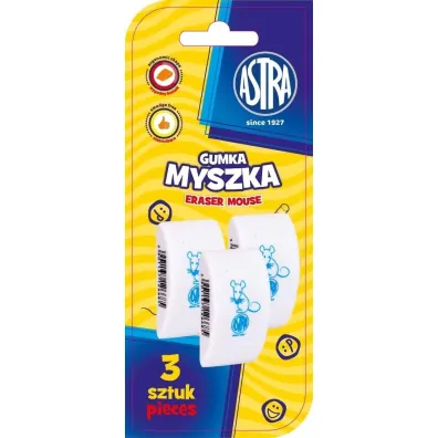 Gumka myszka 3 szt ASTRA