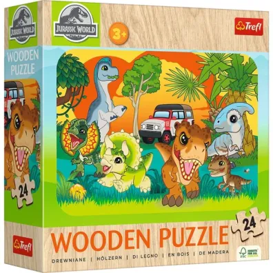 Puzzle drewniane 24 el. Poznaj dinozaury Trefl