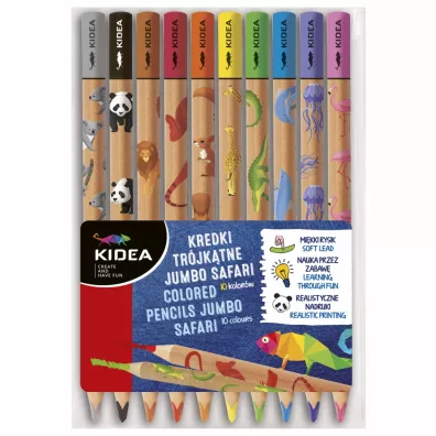 Derform Kidea Kredki tr�jk�tne Jumbo Safari 10 szt.