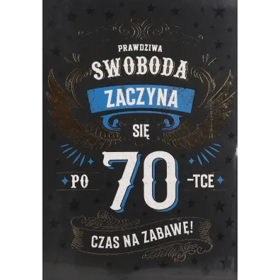 Karnet okazjonalny B6 z kopert� 70 Urodziny PAN DRAGON KB6HOLO-23