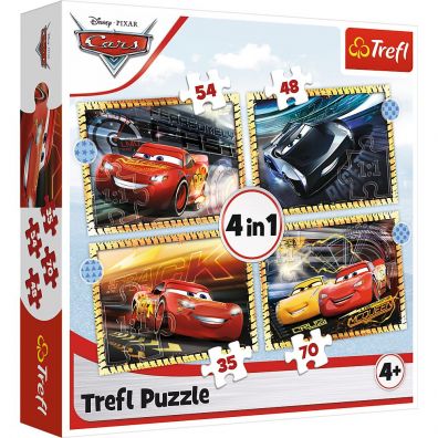 Puzzle 4w1 Do startu, gotowi, start! Cars 3 Trefl