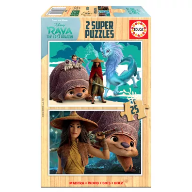Puzzle drewniane 2 x 25 el. Raya i ostatni smok Educa