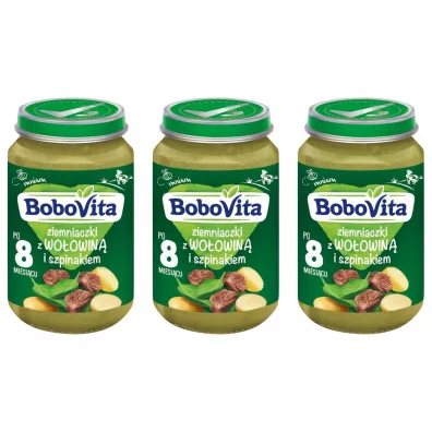 BoboVita Ziemniaczki z woowin i szpinakiem po 8 miesicu Zestaw 3 x 190 g