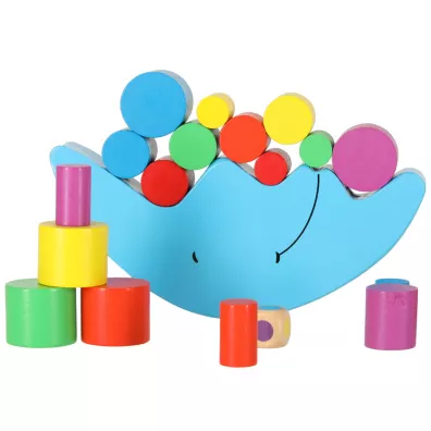 Gra zrcznociowa montessori ukadanka balansujca klocki drewniane ksiyc